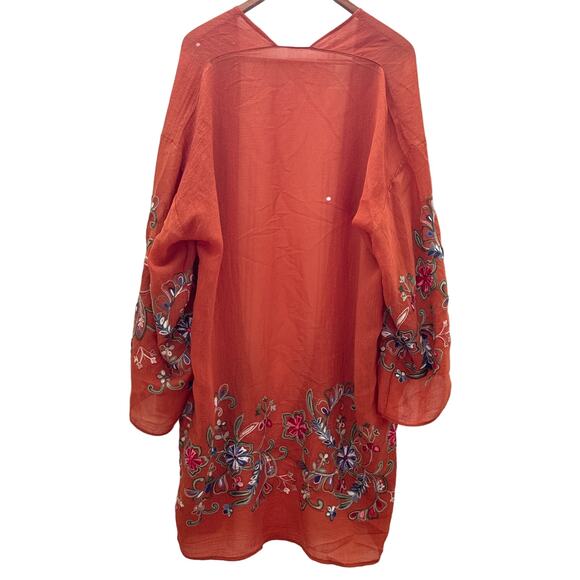 Orange Embroidered Kimono - Picture 5 of 5